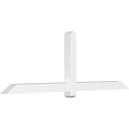 Ekena Millwork Eugene Architectural Grade PVC Gable Bracket, 84"W x 28"H x 4"D x 4"F, 8/12 Pitch GBP084X28X0404EUG00